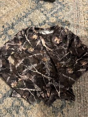 Camo Print Long Sleeve Tee - Brown/Green